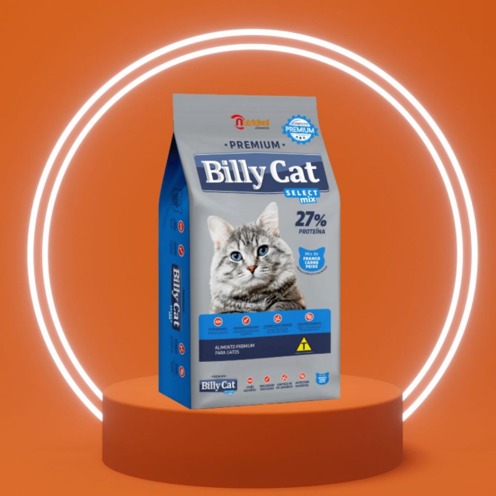 BILLY CAT SELECT MIX FRANGO, PEIXE E CARNE - RAÇÃO PREMIUM PARA GATOS ADULTOS