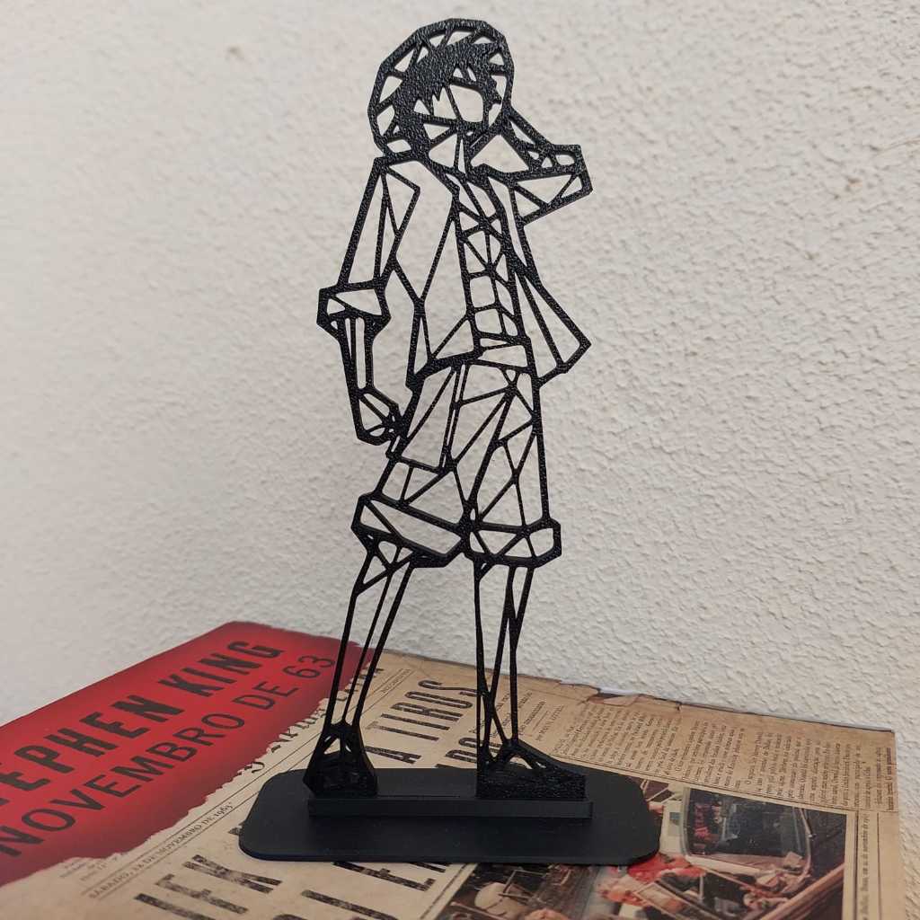 Luffy Low Poly | One Piece | Decoração para Prateleira, Estante ou Mesa