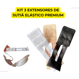 Extensor de Sutiã kit com 3 unidades Elástico Premium Regulagem Dupla Feminino Plus Size em Oferta na Shopee