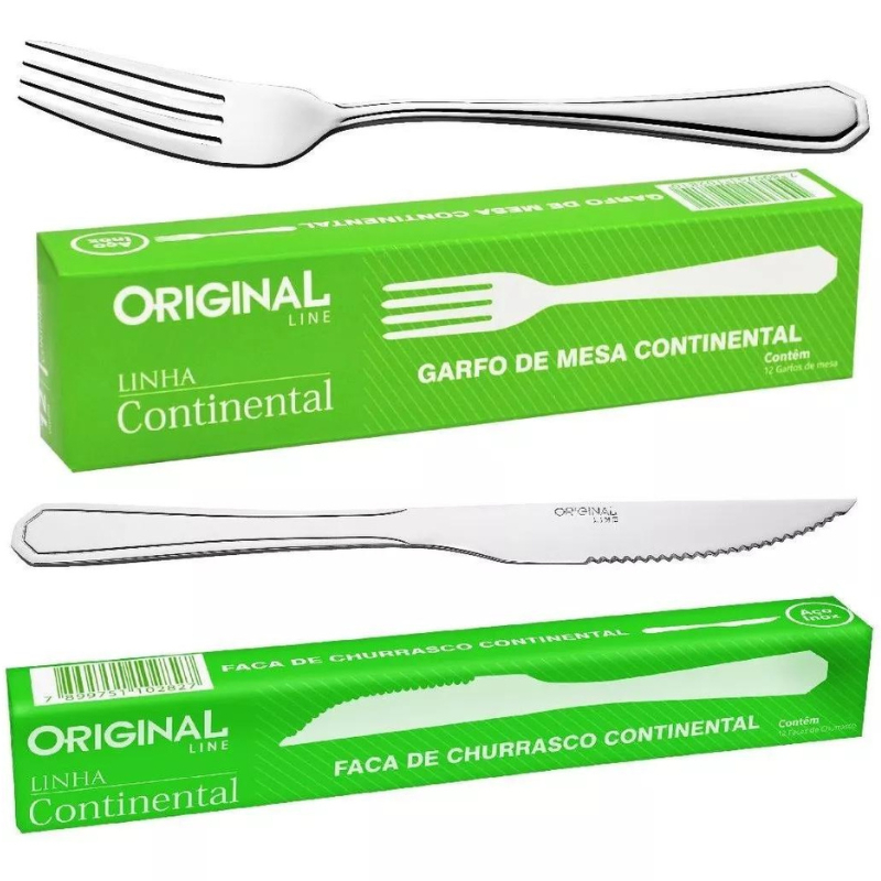 Kit de Garfo e Faca 24 peças Linha Continental Original Line