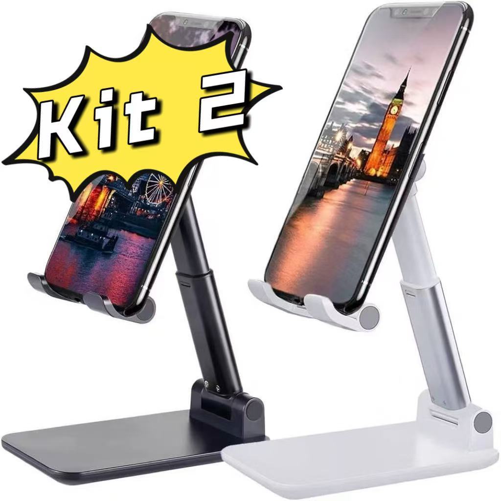 Kit 2 Suporte Para Celular e Tablet Dobrável Portátil Ajustável Apoio Mesa em Oferta na Shopee