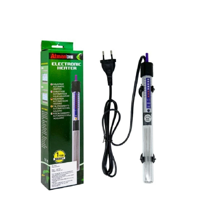 Aquecedor Termostato Submersível Eletrônico Atman 25W AT25 Aquecedor Água Quente para Aquários de até 25 Litros