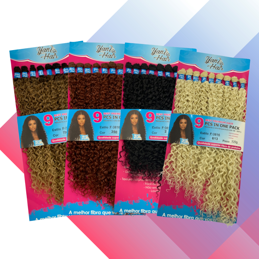 Cabelo Cacheado Bio Proteína F-3816 Entrelace 9 Telas 75cm em Oferta na Shopee