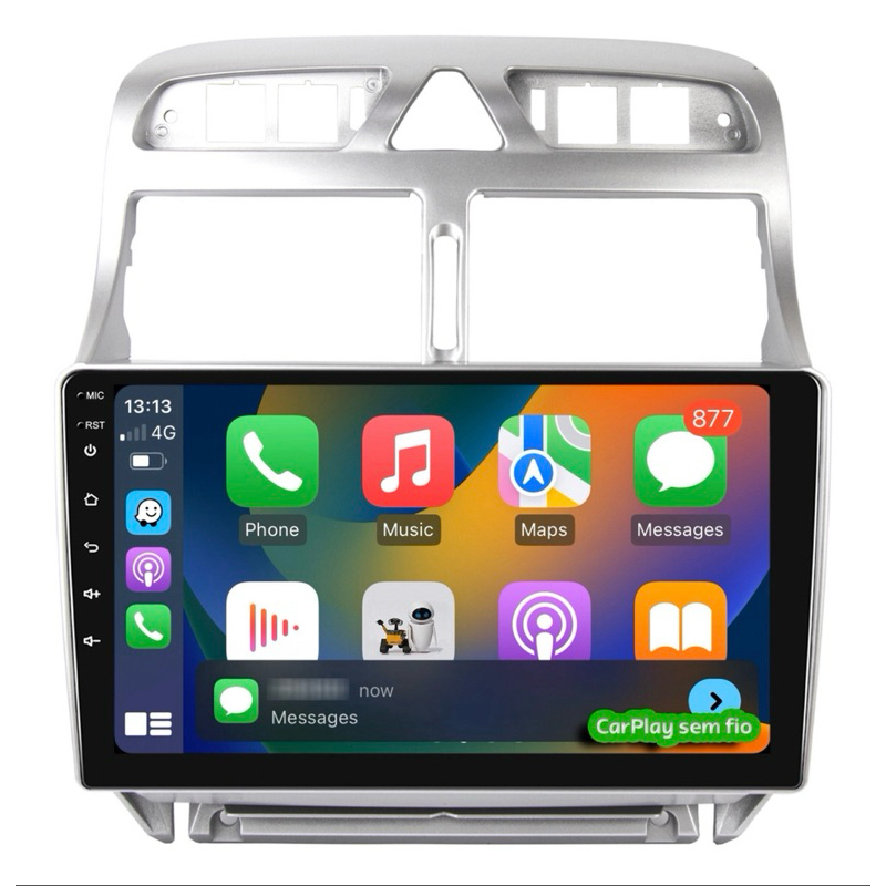 Central multimidia Peugeot 307 9 polegadas CarPlay Android auto 4GB+32