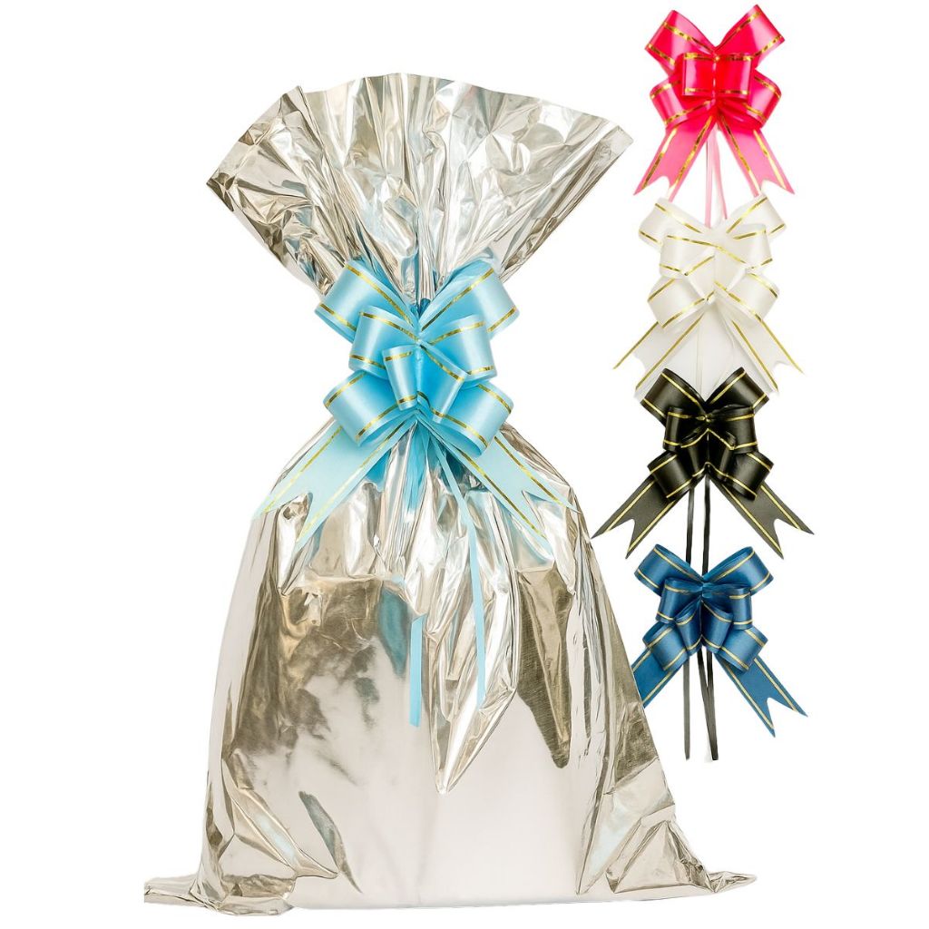 Embalagem Saco Para Presente + Laço Mágico C/ 50unid 10x15 24x24 30x45 25x37 20x30 45x60 15x22 35x55