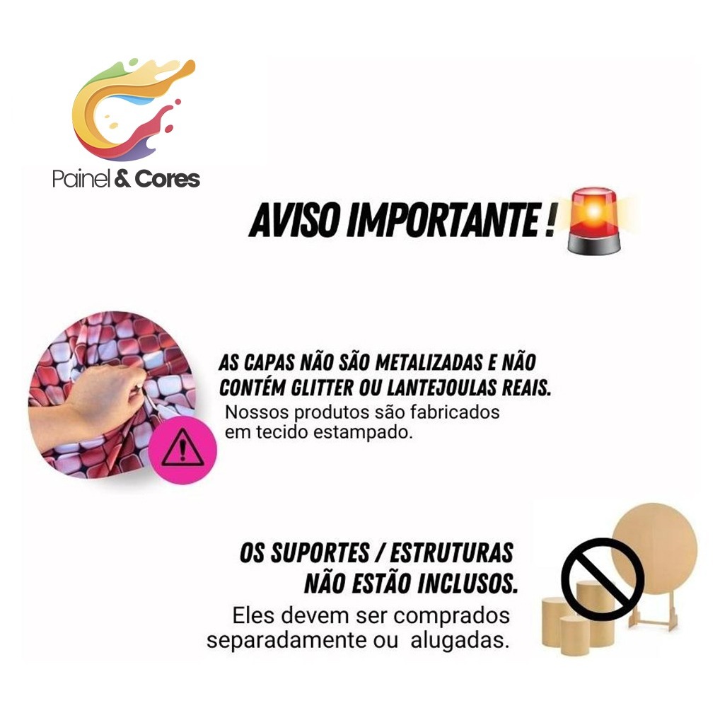 Capa Painel Redondo + TrIo Capas de Cilindro Sublimado Tecido Premium Tema Brbie Decoração Festa