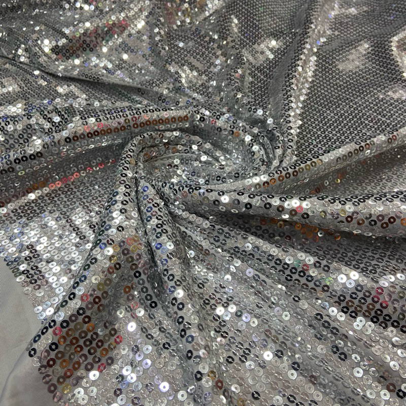 Tecido Paetê Na Malha Brilhante Luxo Cores Metro 1,50m de Largura