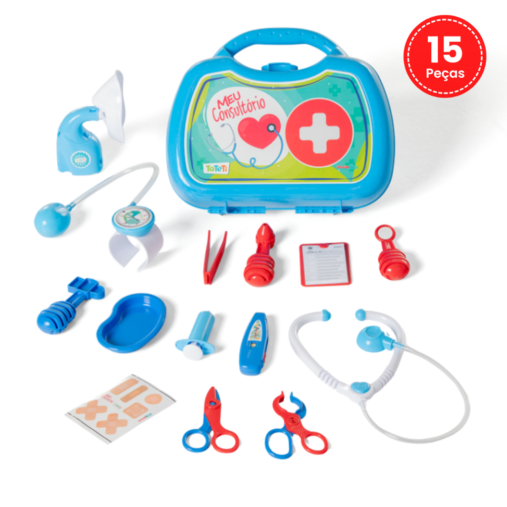 Brinquedo Kit Maleta Médico Infantil Educativo Didático Doutor Doutora Enfermeira Profissão Medicina Menino e Menina