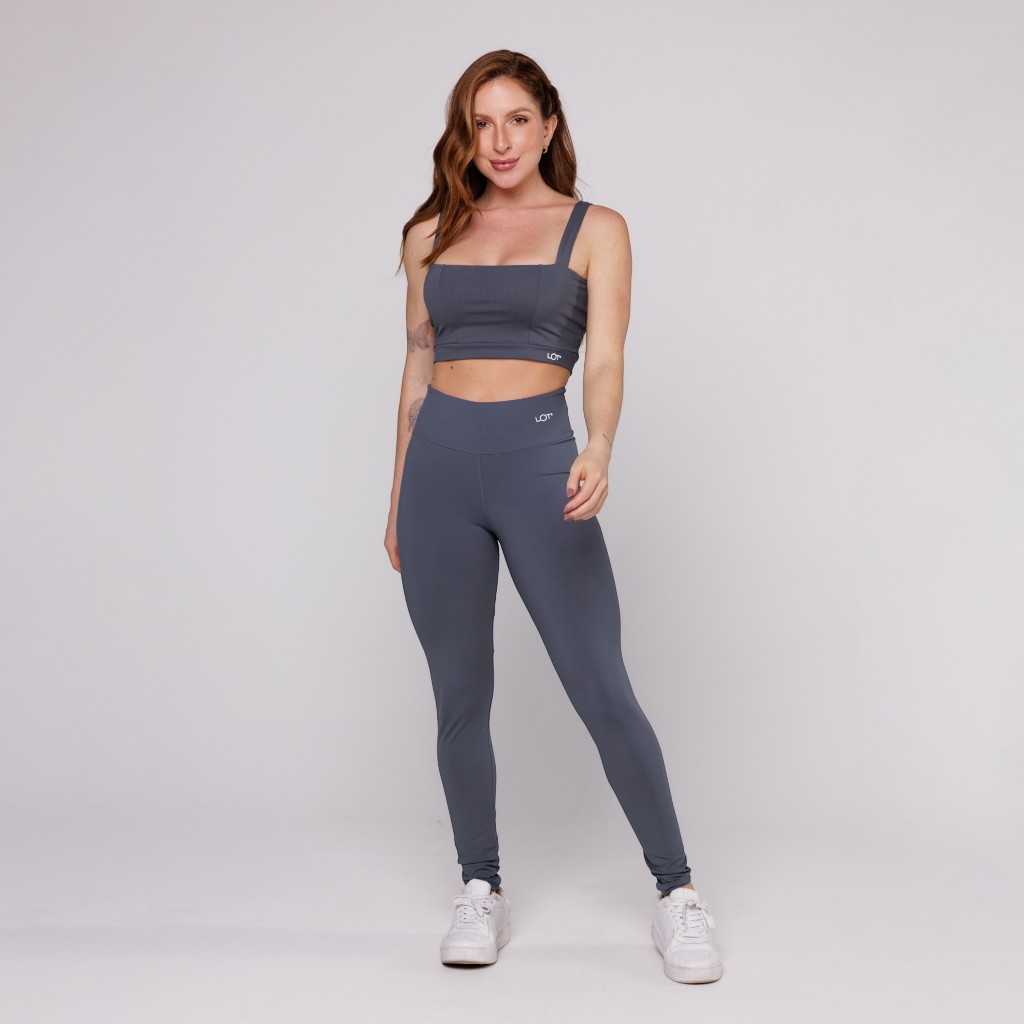 Conjunto Fitness Feminino Top Decote Quadrado e Calça legging Básica Academia Coleção Pace Up em Oferta na Shopee