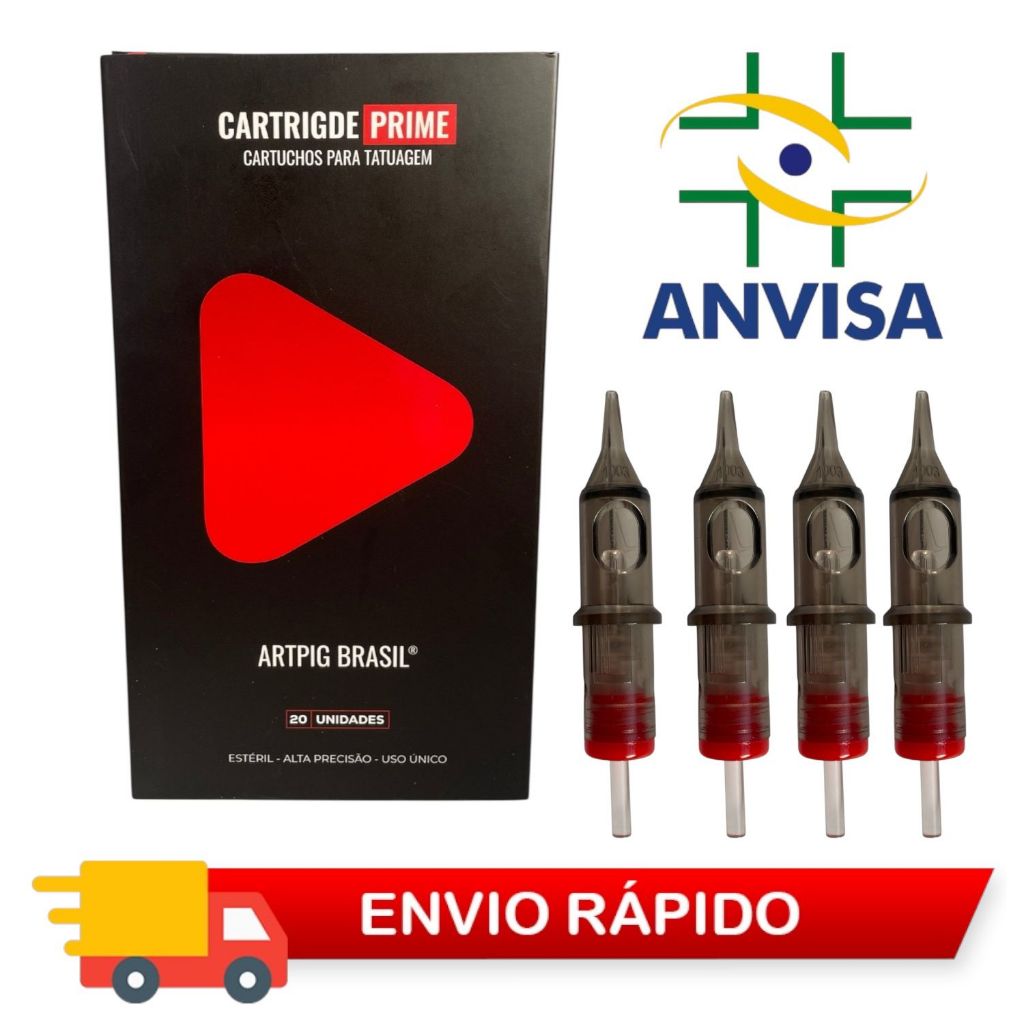 Cartucho Prime 10 Und Tatuagem microagulhamento micro tattoo anvisa traço pintura rs rl rm capilar