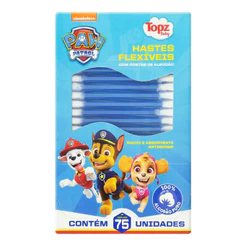 Hastes Flexíveis Topz Patrulha Canina cartela com 75 unidades