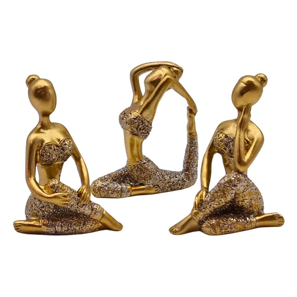 Imagem Trio de Mini Yoga Meditação Luxo Decorativo