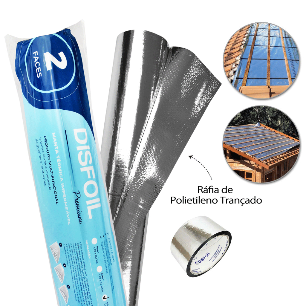 Manta Térmica P/ Telhado 10 25 50m² Aluminizada Contra Goteiras Isolamento Térmico - Não É Adesiva