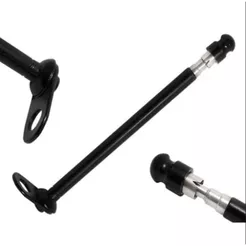 Antena Metallica corta pipa retrátil p/moto - fixação em retrovisor - 7 Estágios - Compr. 65cm (Preta)