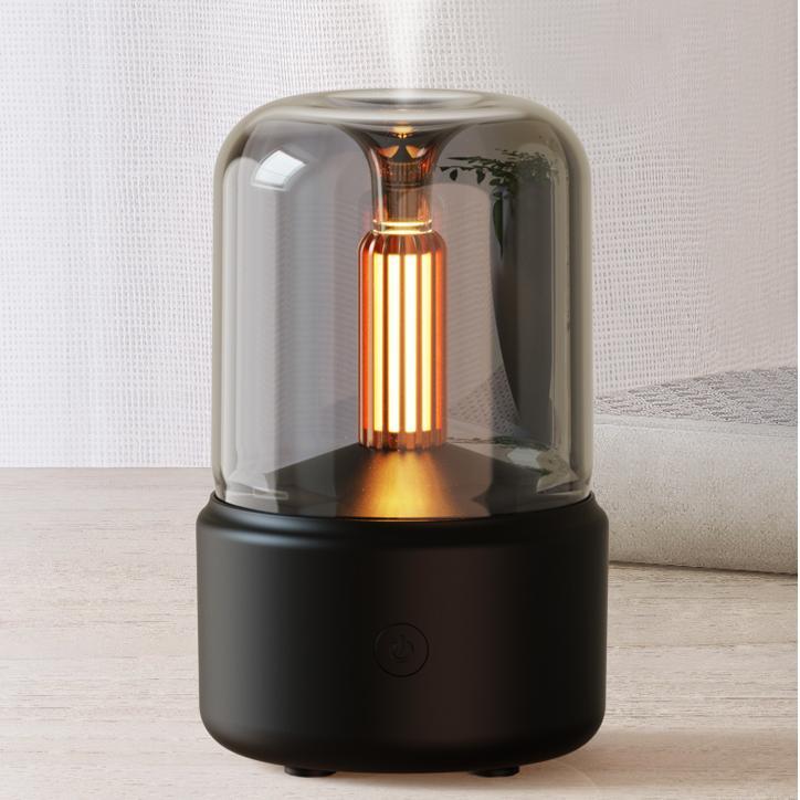 Difusor de Aromas Umidificador de Ar Ultra-Sônico Fragrância de Perfume120Ml Imulado à Luz de Velas