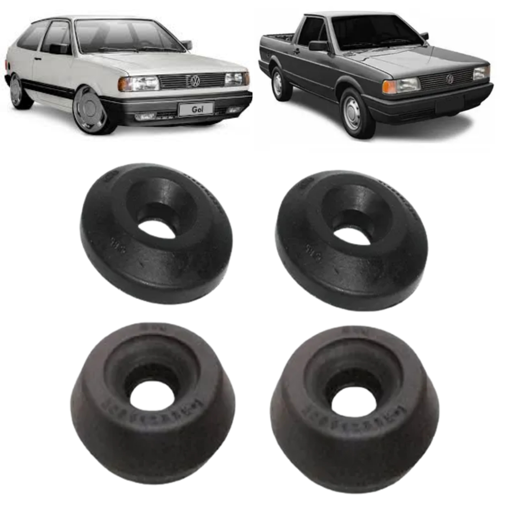 Kit Par Coxim Bucha Amortecedor Traseiro Gol G1 Parati G1 Saveiro G1