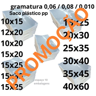 Saco Plástico Cristal Transparente 1kg /1000g vários tamanhos em Oferta na Shopee