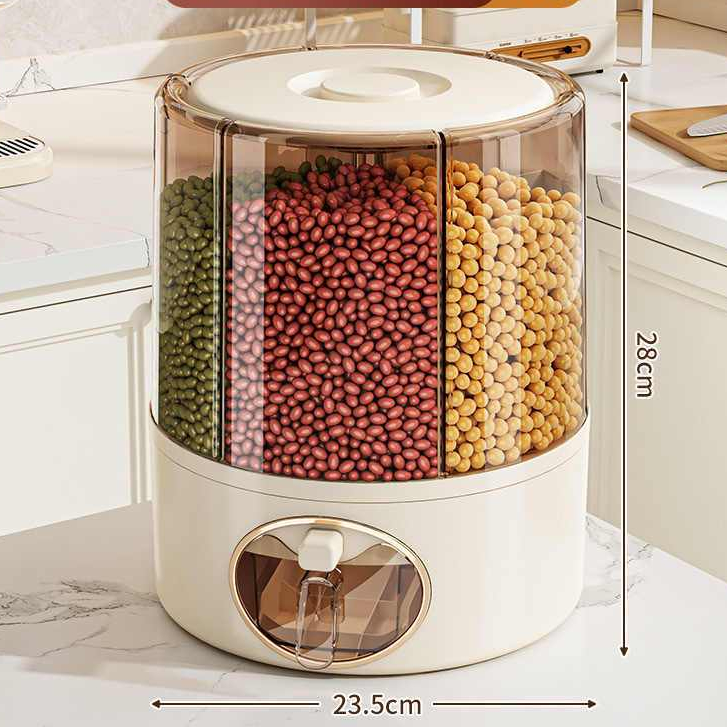 Dispenser Giratório 360 Armazena Grãos Cereal Hermético Compacto Livre BPA Cozinha
