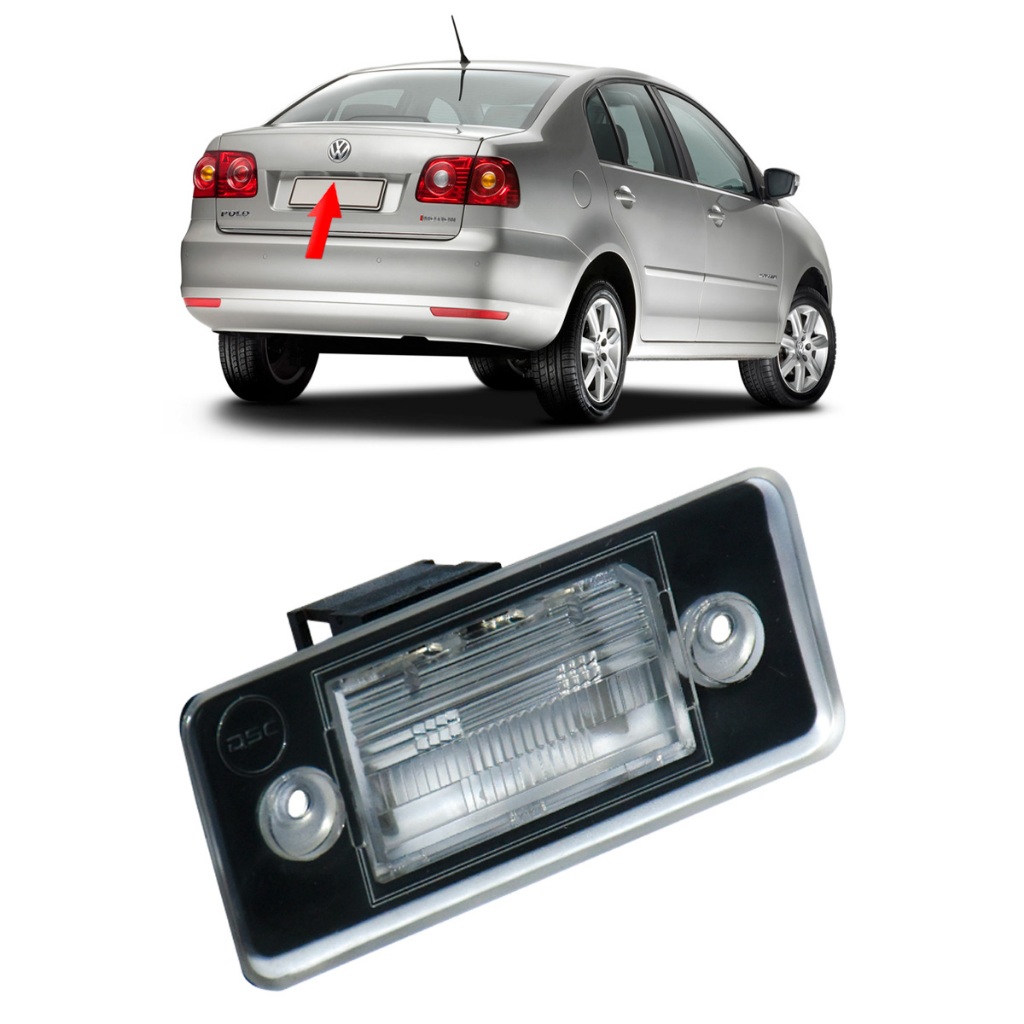 Par  2 unidades Lanterna de Placa VW POLO SEDAN 03/14 SPACEFOX 06/14 ORIG: 6Q5943021 DSC 6048 em Oferta na Shopee