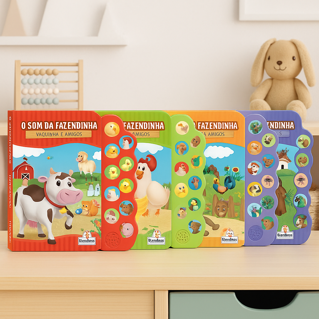 Livro Sonoro Infantil Educativo O Som da Fazendinha Blu Editora 2+ anos em Oferta na Shopee