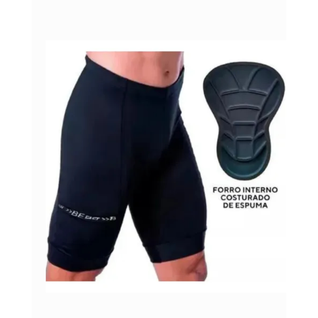 Bermuda Masculina Befast Eco Preta Forro Espuma
