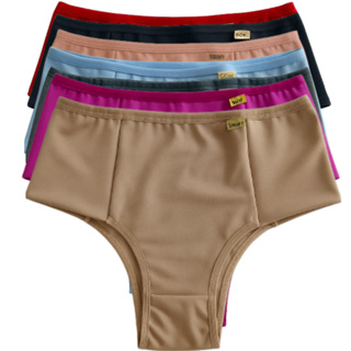 Kit De Calcinha Cintura Média Pala Dupla Em Microfibra Conforto Tanga Calçola Tangao Confortável em Oferta na Shopee