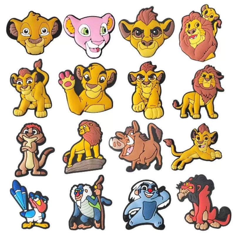 Kit 6/10 Cartoons Pins Botons Rei Leão para Croc Babuche em Oferta na Shopee