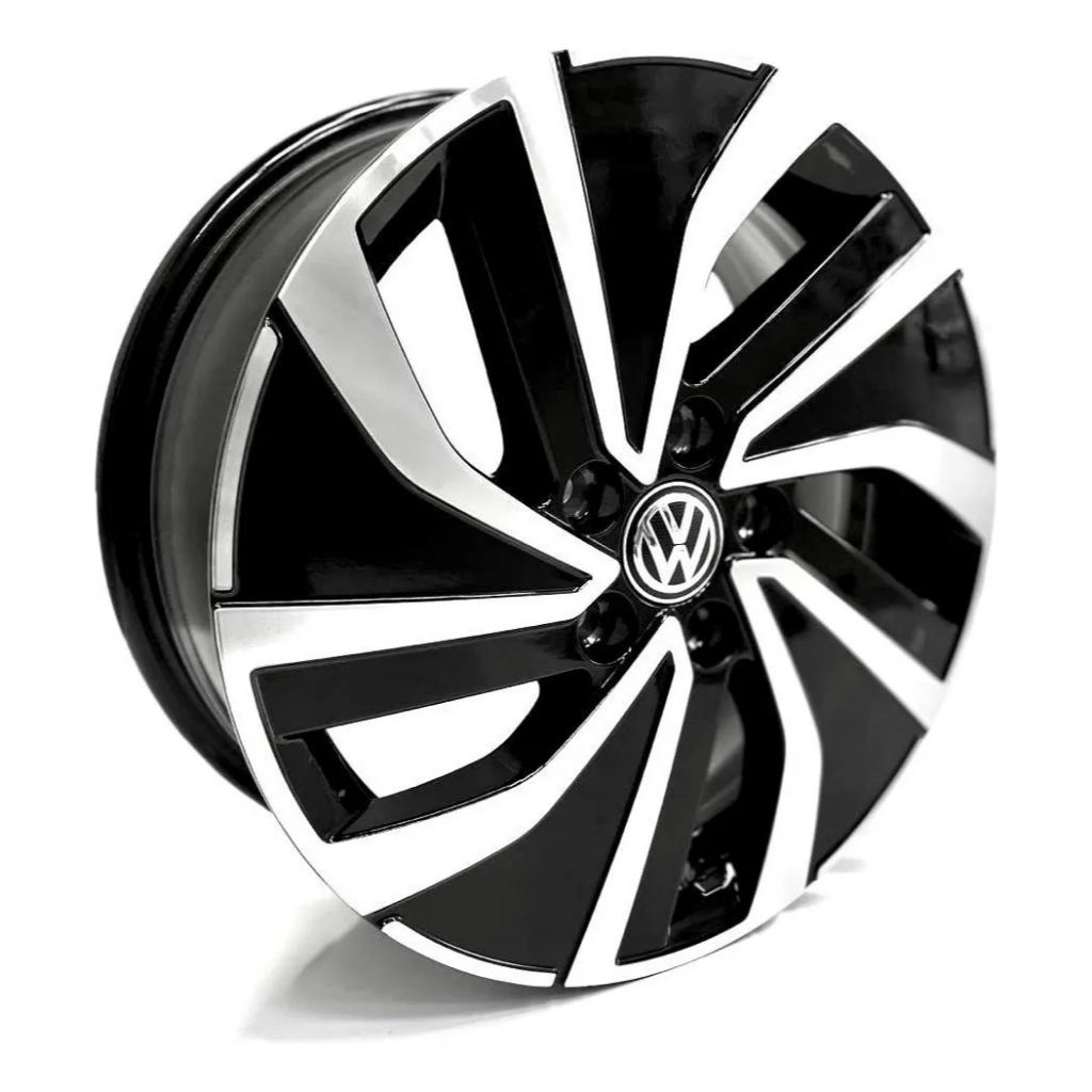 Kit 4 Rodas Aro 15 5x100 Polo Fox Spacefox Preta Diamantada Krmai S44