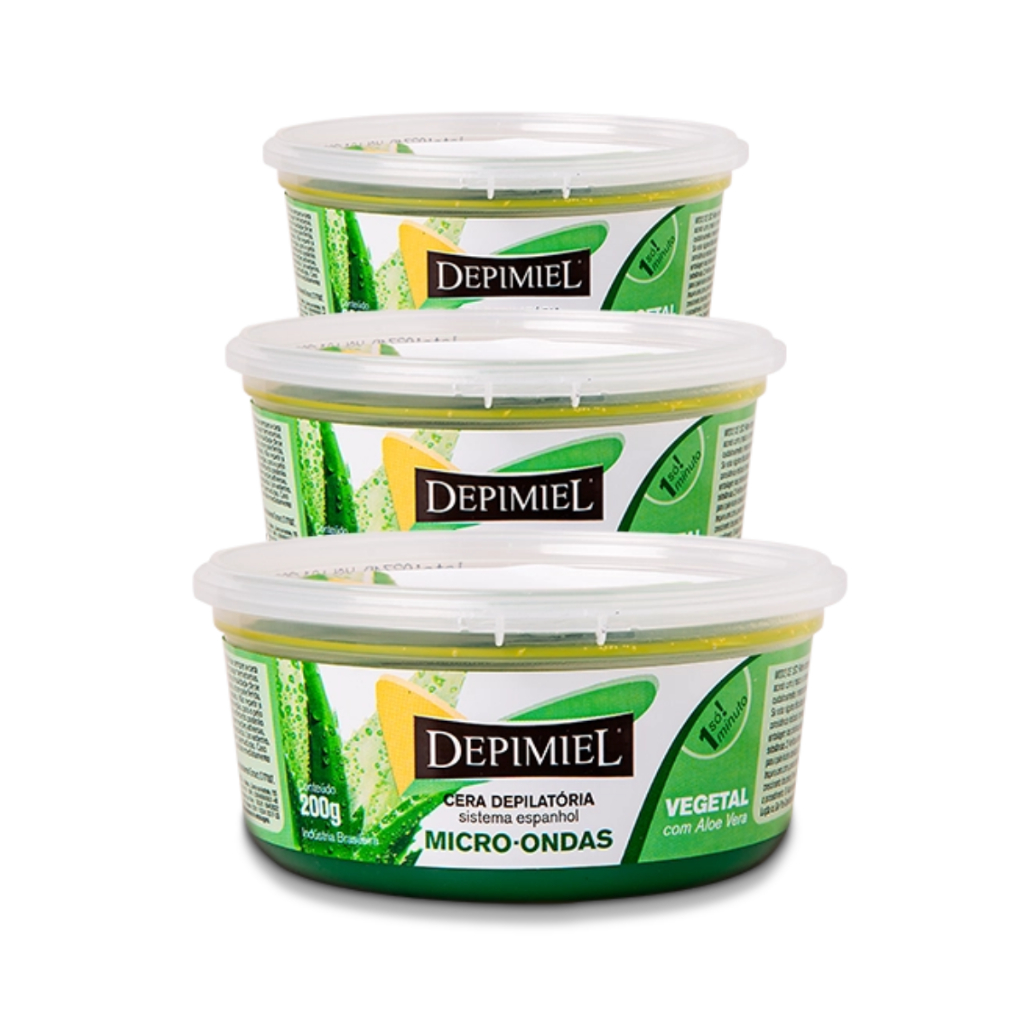 Kit 3 Ceras Microondas Depimiel Vegetal 200g
