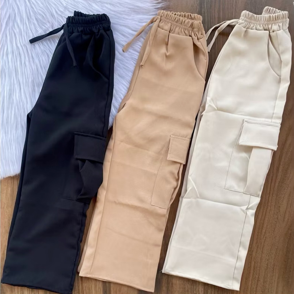 Calça Alfaiataria Cargo Luxo 4 ao 16 Infantil e Juvenil Menina Wide Leg Cargo Moda Blogueirinha Feminina em Oferta na Shopee