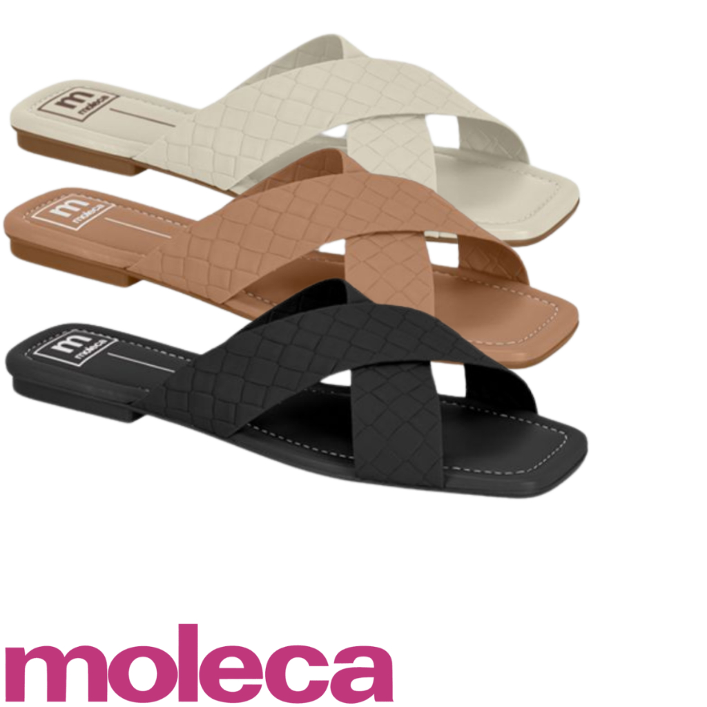 Sandália Papete Moleca Original Flatform Chinelo Plataforma Rasteira Slide Conforto Tiras Casual