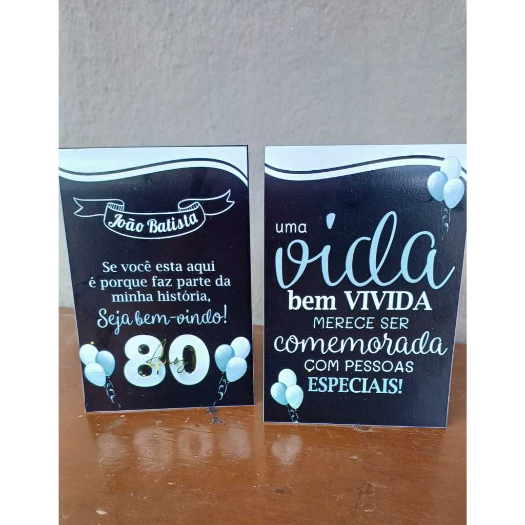 Detalhes do PLAQUINHA CENTRO DE MESA DISPLAY ANIVERSÁRIO- PERSONALIZADO- ALTERAÇÃO NOME E IDADE