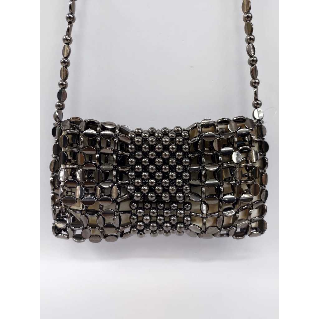 Bolsa de Ombro de Contas Metálicas Brilhantes em Oferta na Shopee