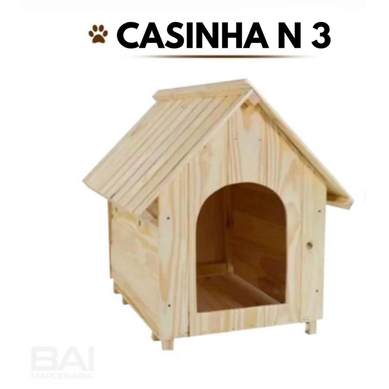 Casinha Cachorro Cães Madeira Pinus N3 - N 3 em Oferta na Shopee