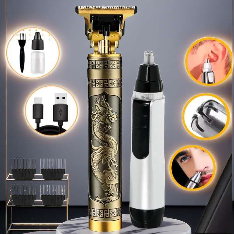 Kit -Barbeador-cuidados masculinos e aparador de pelos Maquina cortar cabelo