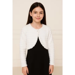 Bolero Infantil Casaquinho Branco Festa Batizado Luxo