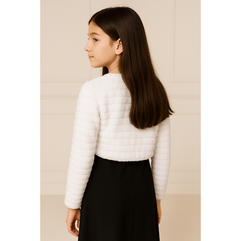Bolero Infantil Casaquinho Branco Festa Batizado Luxo — imagem 2 de 2