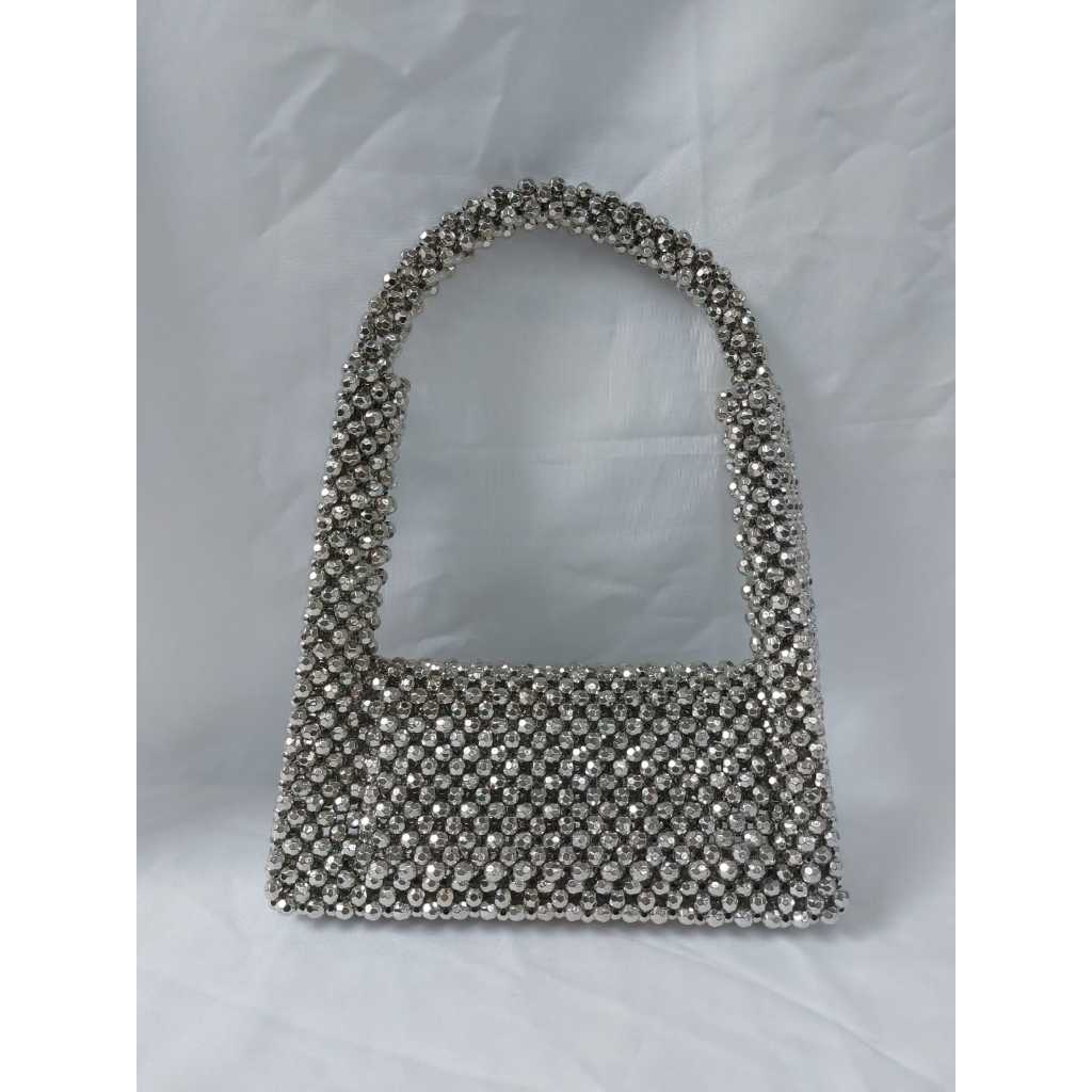 Bolsa de Mão Contas Geométricas Brilho Prateado em Oferta na Shopee