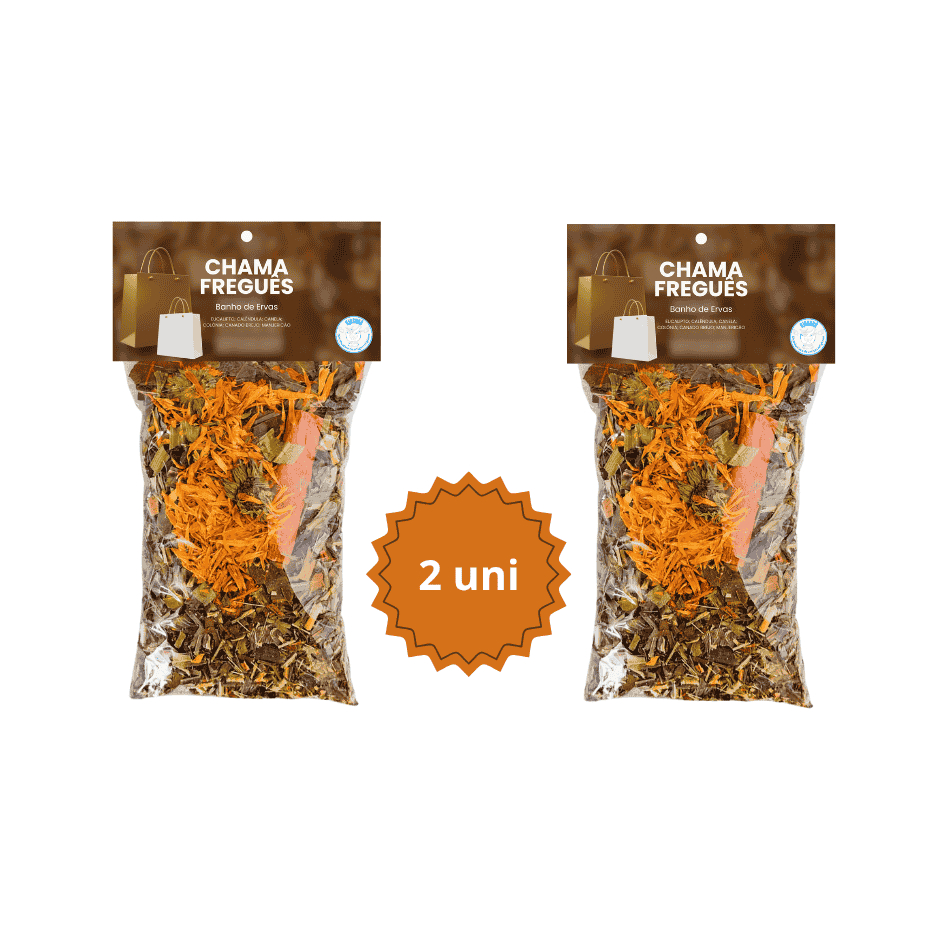 Banho de Ervas Chama Freguês  Atração de Clientes e Prosperidade nos Negócios 45g