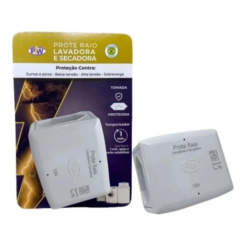 Protetor Contra Surto E Raios Para Lavadora E Secadora 20A Pw Eletronica 127/220V em Oferta na Shopee