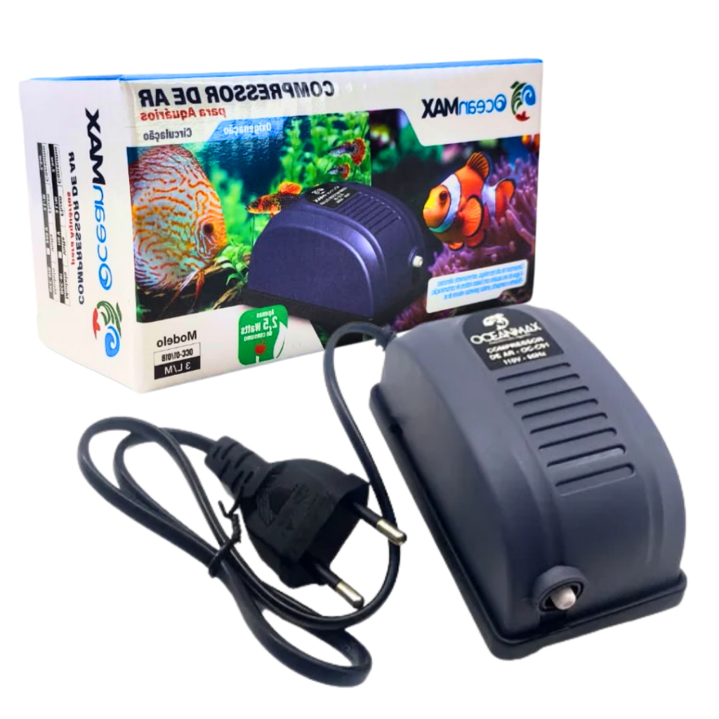 Compressor De Ar Oceanmax Aerador Oxigenador 3l/m Para Aquario