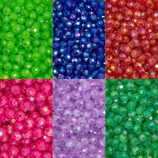 Bola Sextavada Passante Irisada 10mm Cores Diversas 100g