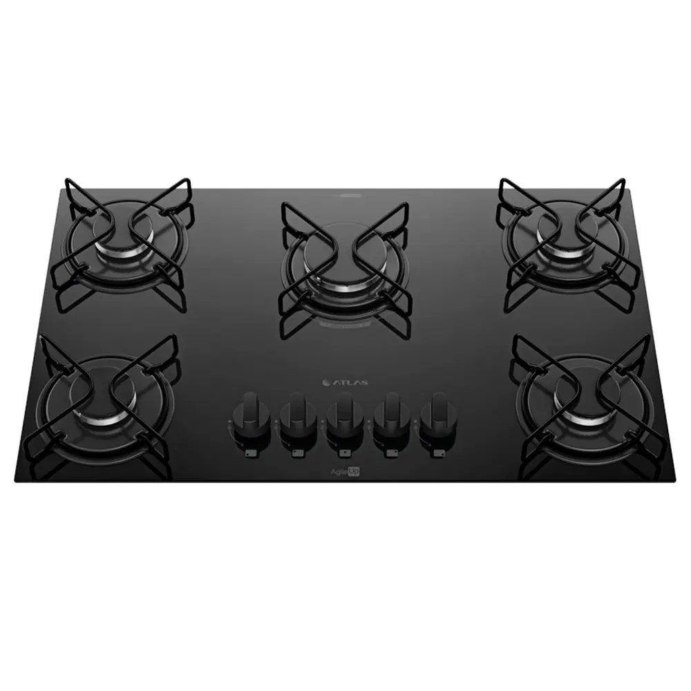 Fogão Cooktop 5 Bocas Mesa Vidro Atlas Agile Up Preto Bivolt em Oferta na Shopee
