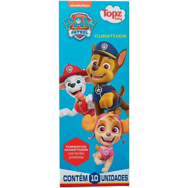 Curativo Chase Topz Patrulha Canina com 10 Unidades