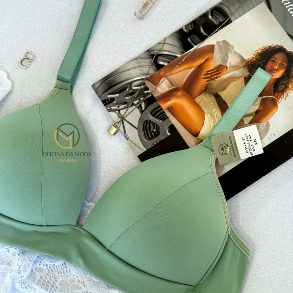 Sutiã Plus Size de Microfibra Sem Aro Sutia Bojo Soft Confort Molinho Macio Sustentação Soutien