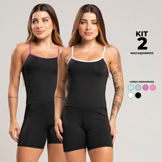 Kit 2 macaquinhos feminino fitness básico academia em Oferta na Shopee