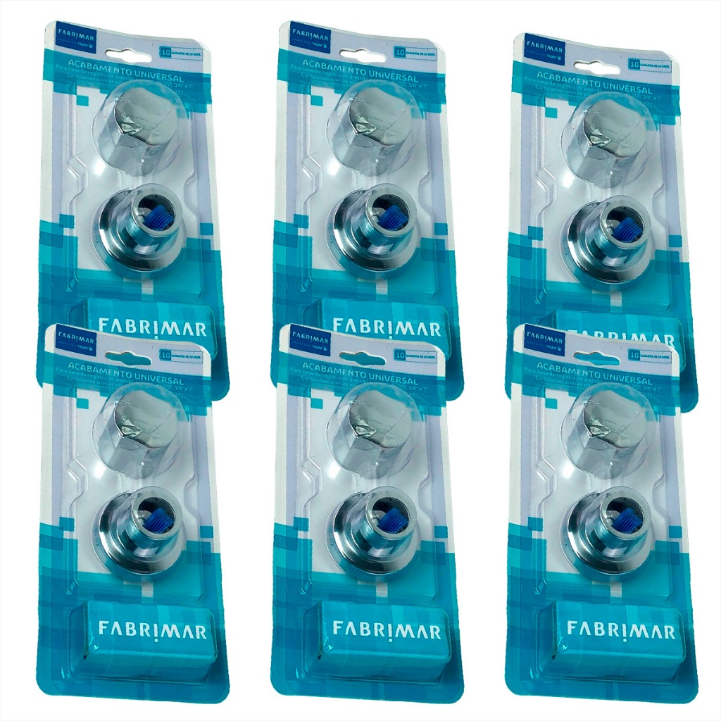 Kit 6 Acabamento Universal Registro Pressão 1/2 3/4 E 1