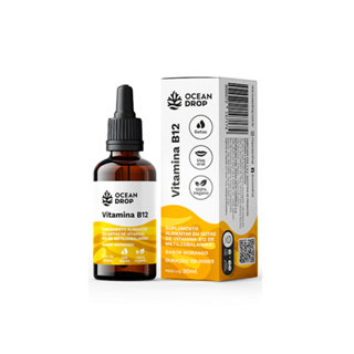 Vitamina B12 - 100% Vegana - Sabor Morango - 30Ml - Ocean Drop em Oferta na Shopee
