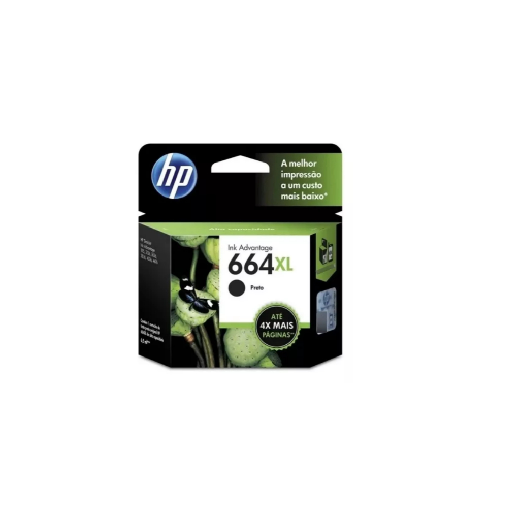 Cartucho de Tinta Para Hp 664xl preto F6v31ab 2136 2676 3636 3776 5076 5276 Bk