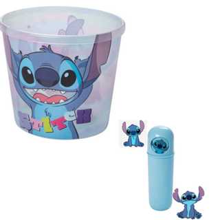 KIT STITCH PIPOQUEIRA + PORTA ESCOVA COM TRÊS GIROS DE CARA DO STITCH em Oferta na Shopee